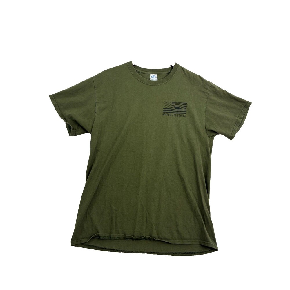 Havasu Air Center Mens Large Green T Shirt Military Aviation Aircraft Graphic Te